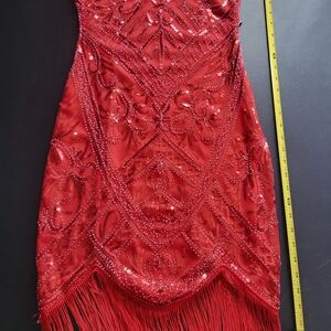 Spirit Red Sequin Mini DressSpirt Halloween 1920s Flapper Or Cruella Costume